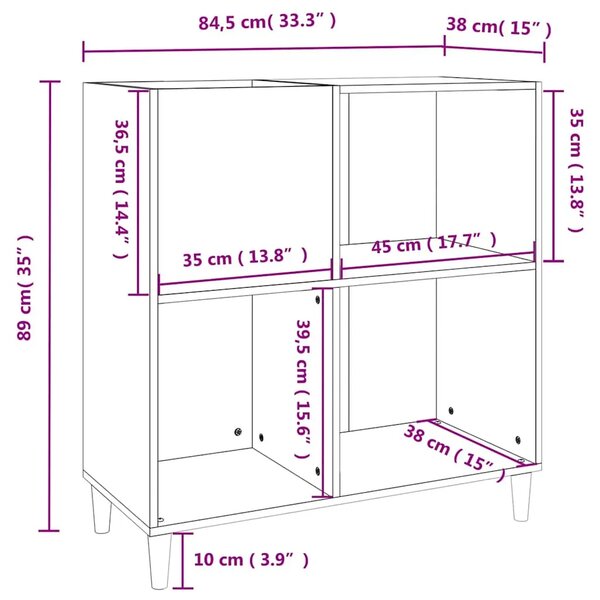 Ormarić za ploče crni 84 5 x 38 x 89 cm od konstruiranog drva - Crna 1 Crna