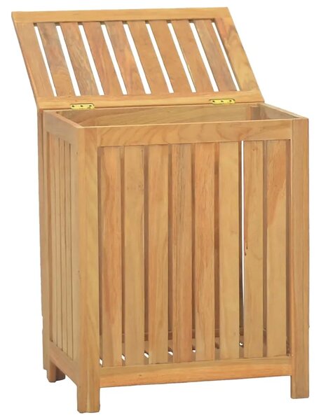 Košara za rublje 50 x 35 x 60 cm od masivne tikovine - 50 x 35 x 60 cm 1 bez platnene vrećice 50 x 35 x 60 cm