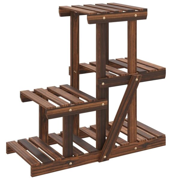 Stalak za cvijeće 58 x 25 x 51 cm od masivne jelovine - Smeđa 58 x 25 x 51 cm 1 Smeđa