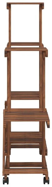 Stalak za cvijeće s kotačima 95x25x101 cm od masivne jelovine - Smeđa 95 x 25 x 101 cm 1 Smeđa