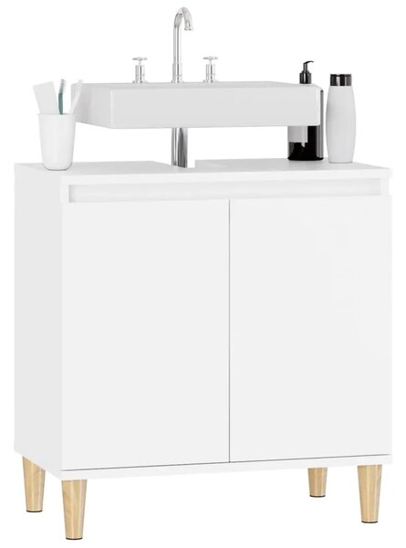 Ormarić za Lavabo - Umivaonik bijeli 58 x 33 x 60 cm konstruirano drvo - Bijela 1 Bijela