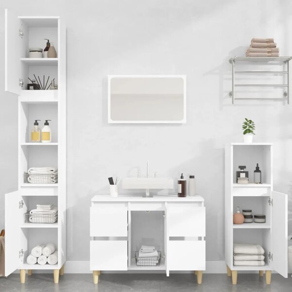 Ormarić za Lavabo - Umivaonik bijeli 80 x 33 x 60 cm konstruirano drvo - Bijela 1 Bijela