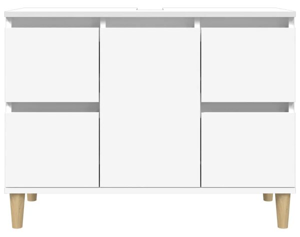 Ormarić za Lavabo - Umivaonik bijeli 80 x 33 x 60 cm konstruirano drvo - Bijela 1 Bijela