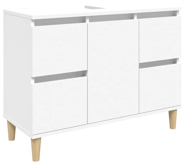 Ormarić za Lavabo - Umivaonik bijeli 80 x 33 x 60 cm konstruirano drvo - Bijela 1 Bijela