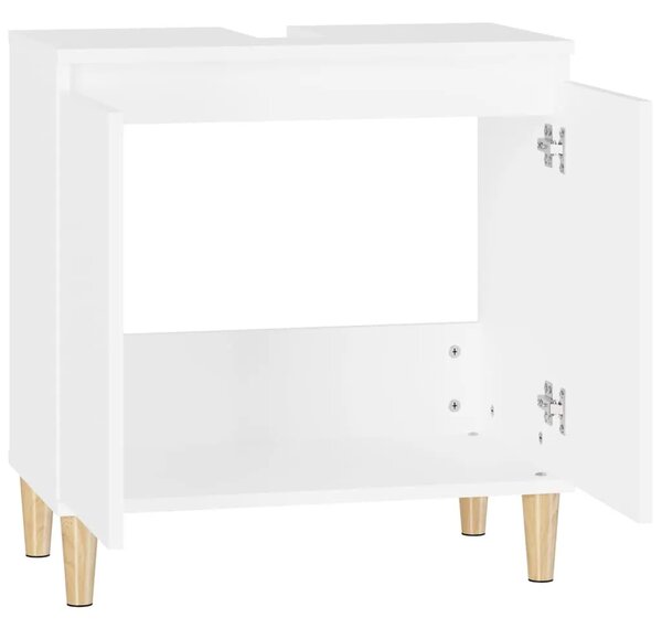 Ormarić za Lavabo - Umivaonik bijeli 58 x 33 x 60 cm konstruirano drvo - Bijela 1 Bijela