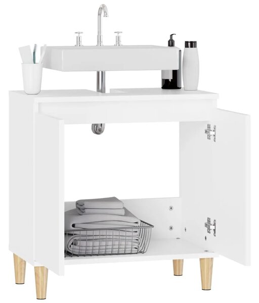 Ormarić za Lavabo - Umivaonik bijeli 58 x 33 x 60 cm konstruirano drvo - Bijela 1 Bijela