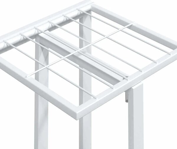 Stalak za cvijeće 4 kata s kotačima 44x23x80 cm bijeli željezni - Bijela 44 x 23 x 80 cm 1 Bijela