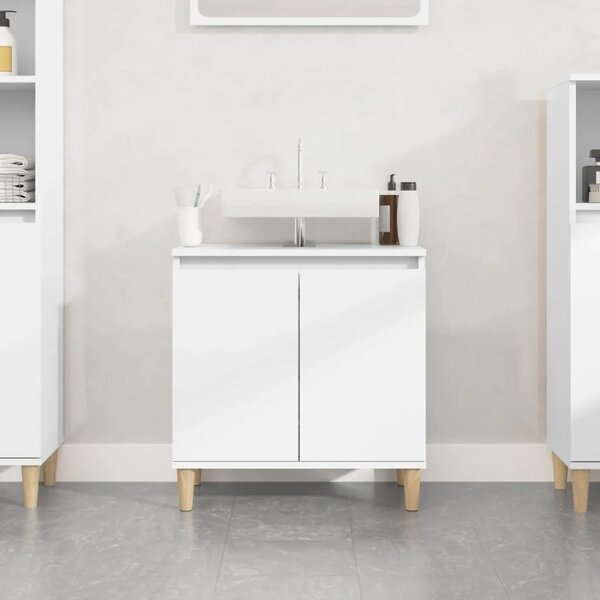 Ormarić za Lavabo - Umivaonik bijeli 58 x 33 x 60 cm konstruirano drvo - Bijela 1 Bijela