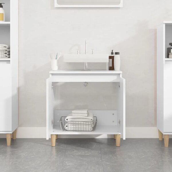 Ormarić za Lavabo - Umivaonik bijeli 58 x 33 x 60 cm konstruirano drvo - Bijela 1 Bijela