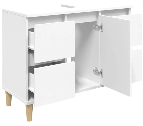 Ormarić za Lavabo - Umivaonik bijeli 80 x 33 x 60 cm konstruirano drvo - Bijela 1 Bijela