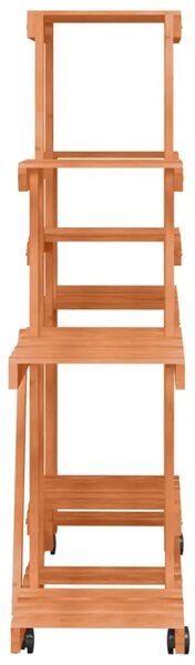 Stalak za cvijeće s kotačima 110x25x101 cm od masivne jelovine - Svjetlosmeđa 110 x 25 x 101 cm 1 Svjetlosmeđa