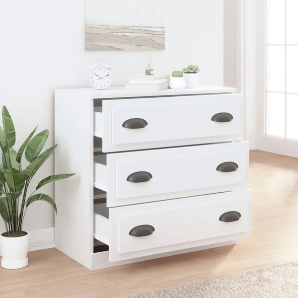 Komoda bijela 70 x 35 5 x 67 5 cm od konstruiranog drva - Bijela 1 Bijela