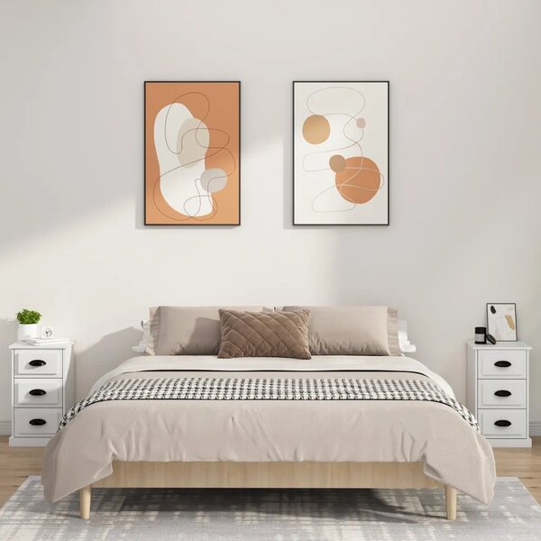 Noćni ormarić bijeli 39 x 39 x 67 cm od konstruiranog drva - Bijela 1 Bijela