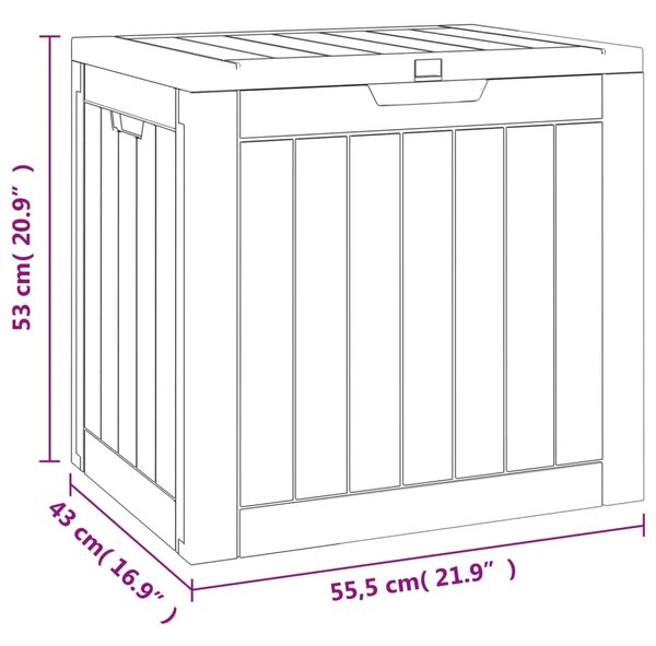 Vrtna kutija za pohranu siva 55 5 x 43 x 53 cm polipropilen - Siva Siva