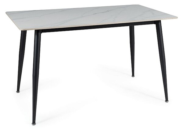 Jelački stol RION 130x70 cm s keramičkom pločom, bijeli mramor