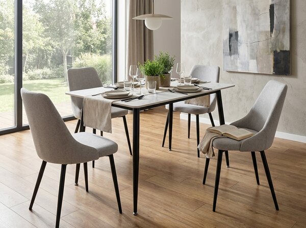 Jelački stol RION 130x70 cm s keramičkom pločom, bijeli mramor