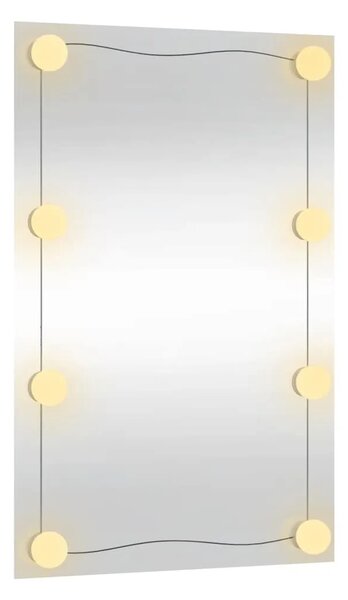 Zidno ogledalo s LED svjetlima 40x60 cm stakleno pravokutno - 40 x 60 cm 1 s LED svjetlima 40 x 60 cm