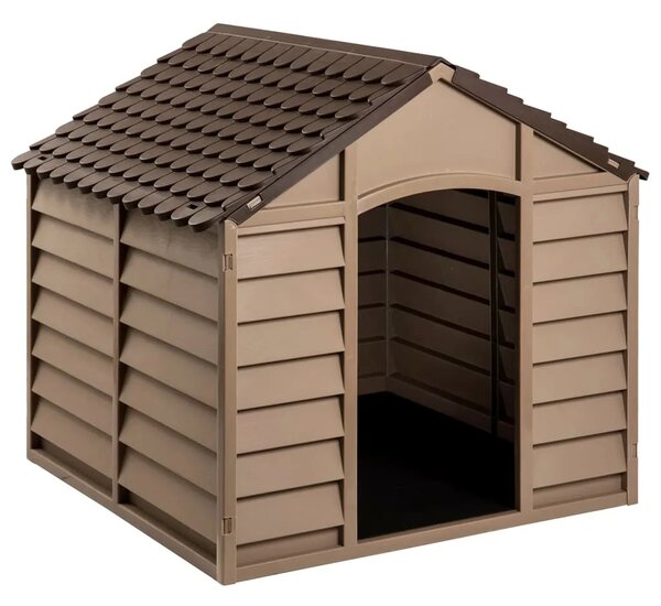 Kućica za pse smeđa 86 x 84 x 82 cm od polipropilena - 86 x 84 x 82 cm 86 x 84 x 82 cm