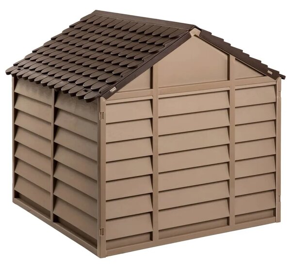 Kućica za pse smeđa 86 x 84 x 82 cm od polipropilena - 86 x 84 x 82 cm 86 x 84 x 82 cm