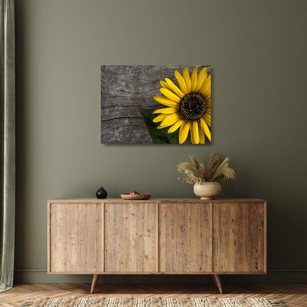Staklena slika - Cvijet suncokreta (70x50 cm)