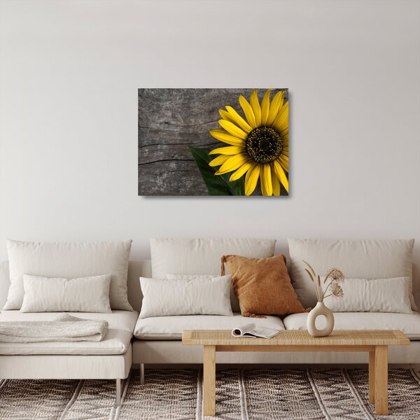 Staklena slika - Cvijet suncokreta (70x50 cm)