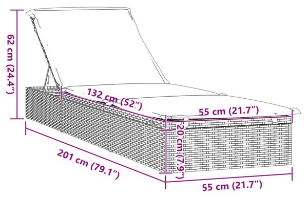 Ležajevi za sunčanje 2 kom sa stolićem sivi od poliratana - Siva 1 2 x ležaj za sunčanje + stol Siva