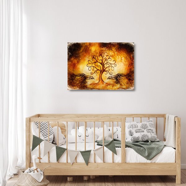 Prirodna apstraktna staklena slika stabla (70x50 cm)