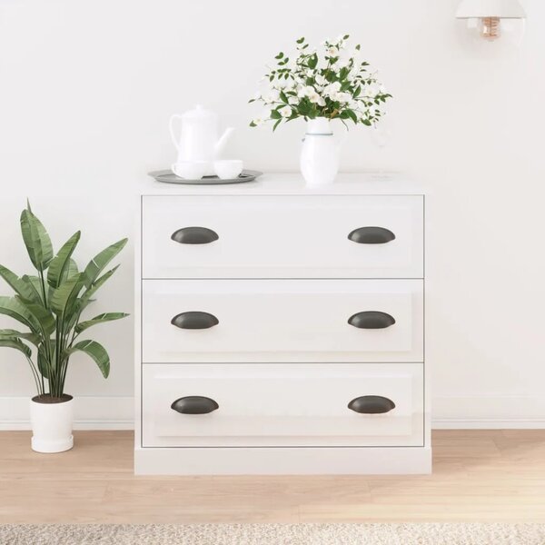 Komoda sjajna bijela 70x35 5x67 5 cm od konstruiranog drva - Visoko sjajno bijela 1 Visoko sjajno bijela