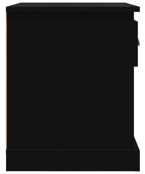 Noćni ormarići 2 kom crni 39 x 39 x 47 5 cm konstruirano drvo - Crna 2 Crna 2