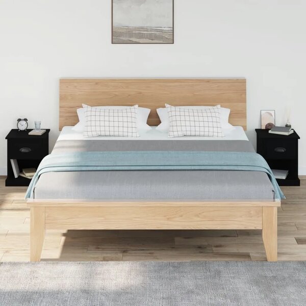 Noćni ormarići 2 kom crni 39 x 39 x 47 5 cm konstruirano drvo - Crna 2 Crna 2
