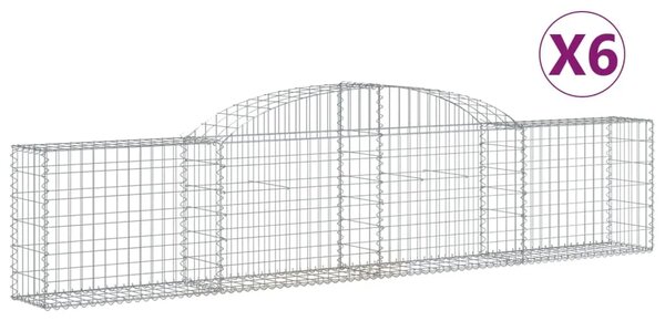 Lučne gabionske košare 6 kom 300x30x60/80 cm pocinčano željezo - 300 x 30 x 60/80 cm 6 300 x 30 x 60/80 cm 6