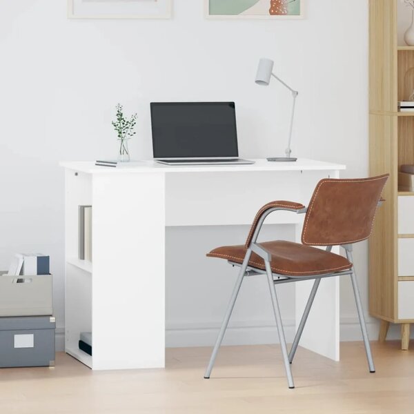 Radni stol bijeli 100 x 55 x 75 cm od konstruiranog drva - Bijela Bijela