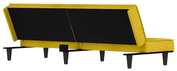Kauč na razvlačenje žuti baršunasti - Žuta 1 Žuta