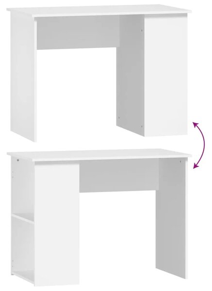 Radni stol bijeli 100 x 55 x 75 cm od konstruiranog drva - Bijela Bijela