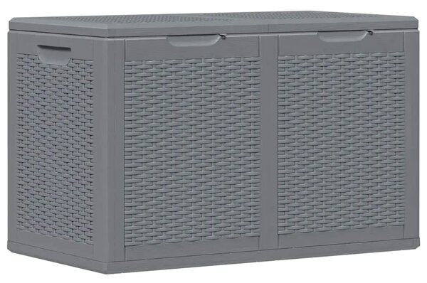 Vrtna kutija za pohranu siva od PP ratana 180 L - Siva 180 l Dizajn od ratana Siva