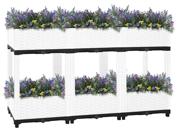 Povišena gredica 120x40x71 cm od polipropilena - Bijela 120 x 40 x 71 cm 1 Bijela