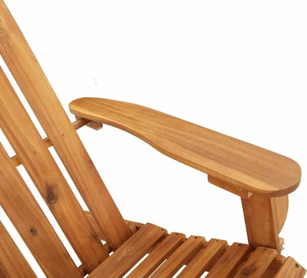 Vrtna stolica Adirondack s osloncem za noge od drva bagrema - Smeđa i krem 1 Sa naslonom za noge Smeđa i krem