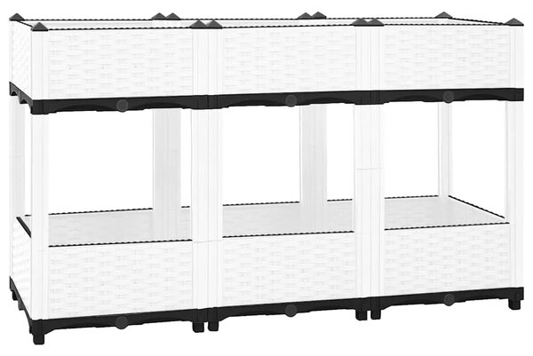 Povišena gredica 120x40x71 cm od polipropilena - Bijela 120 x 40 x 71 cm 1 Bijela