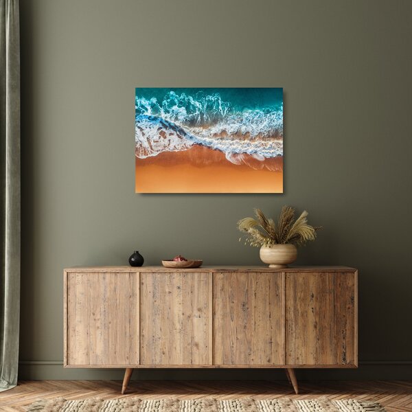 Staklena slika morske plaže (70x50 cm)