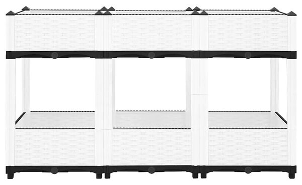 Povišena gredica 120x40x71 cm od polipropilena - Bijela 120 x 40 x 71 cm 1 Bijela
