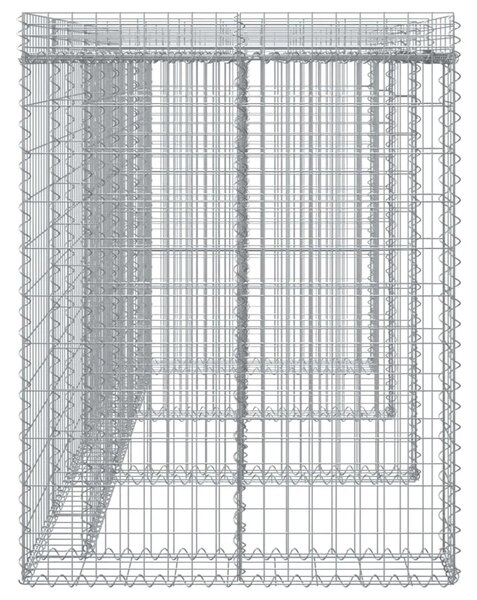 Gabionski zid za kantu za smeće 270x91x120 cm pocinčano željezo - 3 kante 1 3 kante