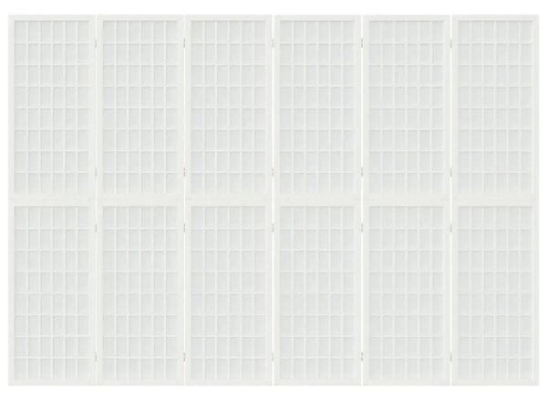Paravan - Sklopiva sobna pregrada 6 panela japanski stil 240x170cm bijela - Bijela 240 x 170 cm 1 1