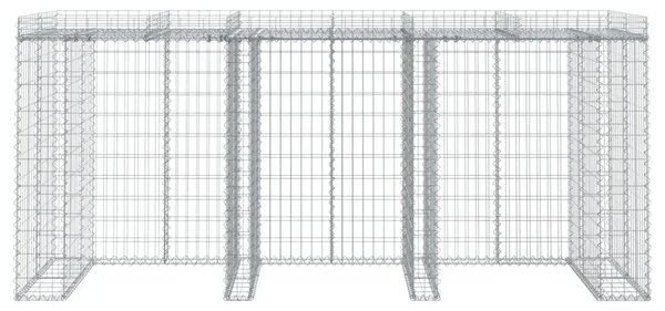 Gabionski zid za kantu za smeće 270x91x120 cm pocinčano željezo - 3 kante 1 3 kante