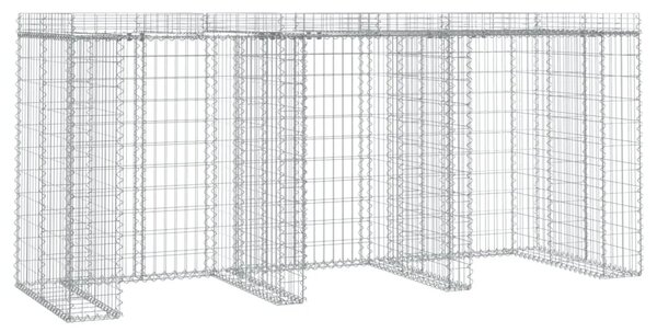 Gabionski zid za kantu za smeće 270x91x120 cm pocinčano željezo - 3 kante 1 3 kante