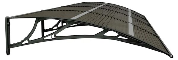 Nadstrešnica za vrata Crna 400x100 cm Polikarbonat - Crna i smeđa 400 x 100 cm 1 Crna i smeđa