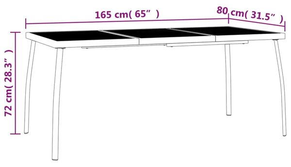 Vrtni stol antracit 165 x 80 x 72 cm od čelične mreže - 165 x 80 x 72 cm 1 165 x 80 x 72 cm