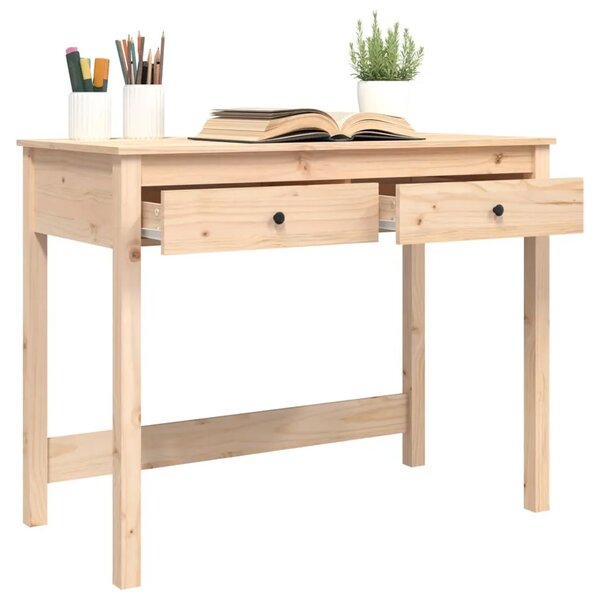 Radni stol s ladicama 100 x 50 x 78 cm od masivne borovine - Prirodna Prirodna