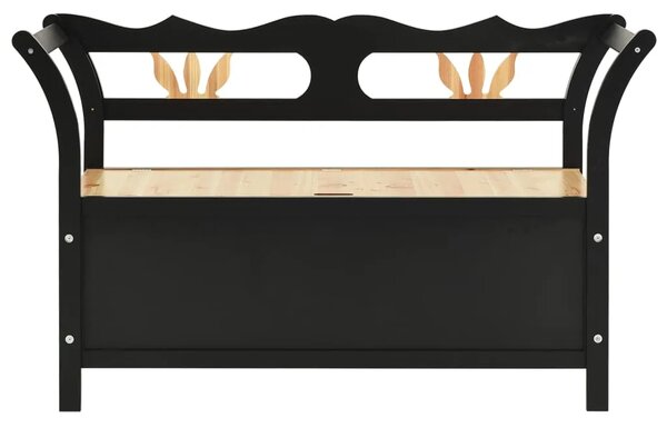 Klupa crna 107 x 45 x 75 5 cm od masivne jelovine - Crna Crna
