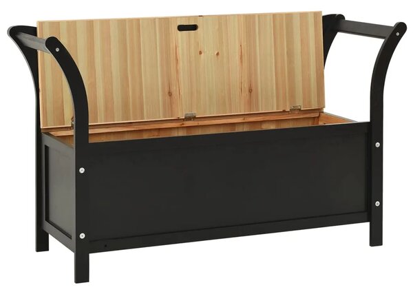 Klupa crna 107 x 45 x 75 5 cm od masivne jelovine - Crna Crna