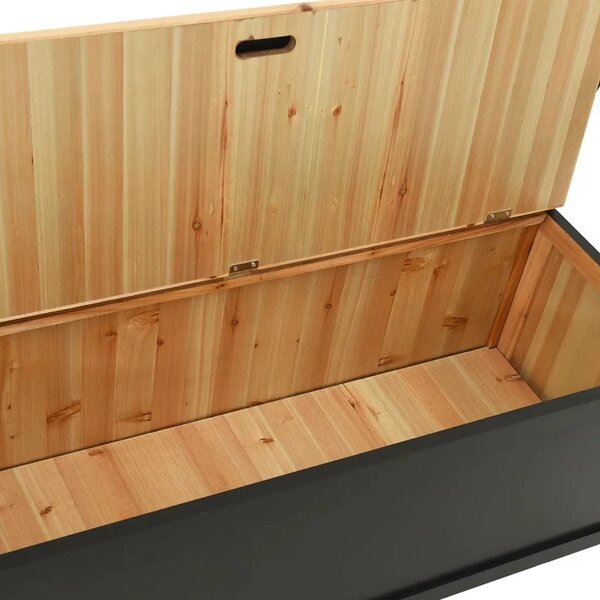 Klupa crna 107 x 45 x 75 5 cm od masivne jelovine - Crna Crna